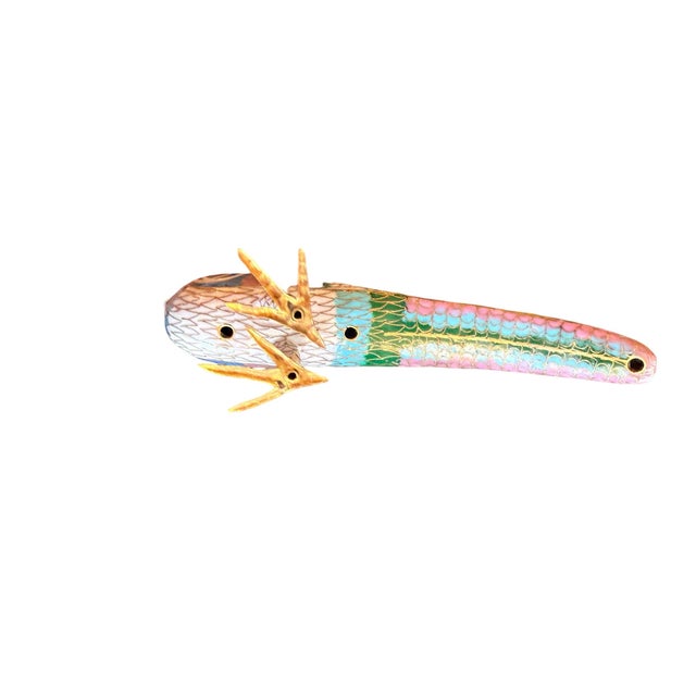 Metal Two Vintage Cloisonne Bird Peacock Figurines For Sale - Image 7 of 11