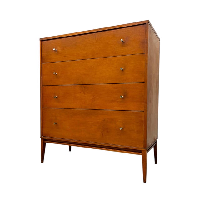 Wood 1950s Paul McCobb Planner Group Matching 8-Drawer Dresser & Tall Chest for Winchendon Furniture - Mid-Century Modern Bedroom Storage Set For Sale - Image 7 of 9