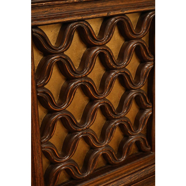 Jamestown Lounge Co. Colonnade Collection Vintage Sculpted Oak Long Credenza For Sale - Image 13 of 18