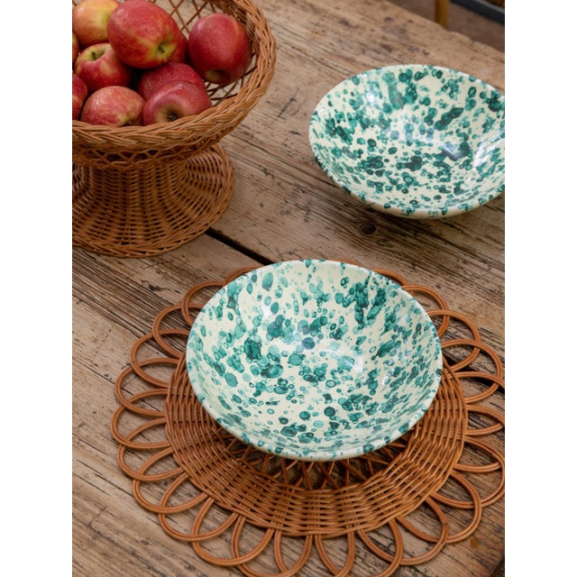 Not Yet Made - Made To Order Sharland England Splatter Bowl, Large, Yellow & Verde For Sale - Image 5 of 5