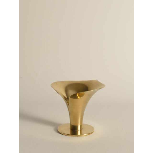 Art Deco Brass Calla Lily Candleholder by Carl-Einar Borgström for Ystad-Metall, 1939 For Sale - Image 6 of 18