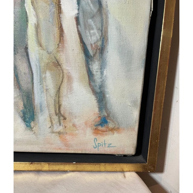 Antique Original Spitz Abstract Pop Figures Flying Kites Oil Painting on Canvas For Sale - Image 14 of 16