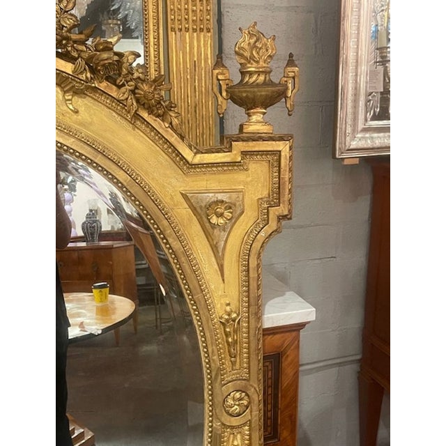 Wood 19th C. French Louis XVI Giltwood Mirror For Sale - Image 7 of 8