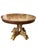 Mid 20th Century Impressive Regency Burled Fruitwood Pedestal Center Table With Gilded Dolphin Base For Sale - Image 4 of 14