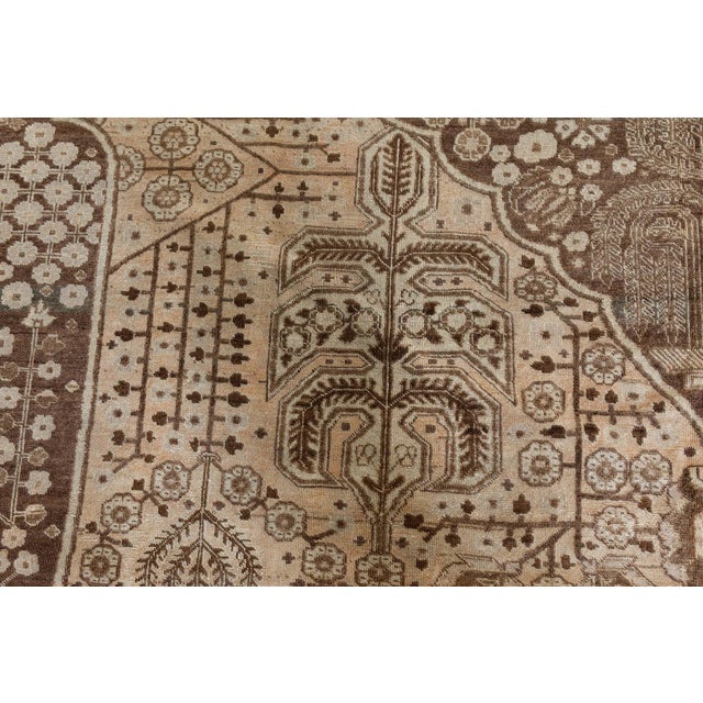Persian Authentic 19th Century Beige Persian Tabriz Rug For Sale - Image 3 of 9