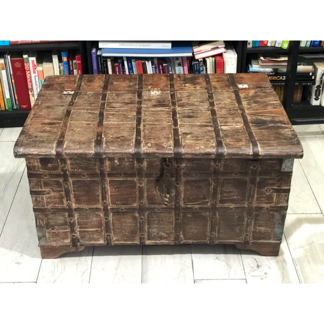 19th Century Vintage Indian Chest Coffee Table For Sale - Image 10 of 13