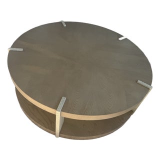 Theodore Alexander Solid Wood Round Coffee Table For Sale