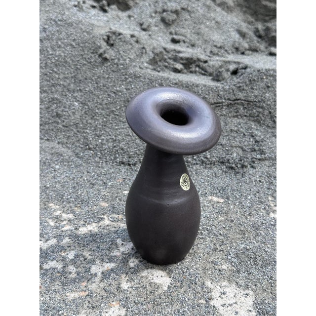Maroon Sculptural Studio Ceramic Vase from Petra Pottery, Germany, 1980s For Sale - Image 8 of 17