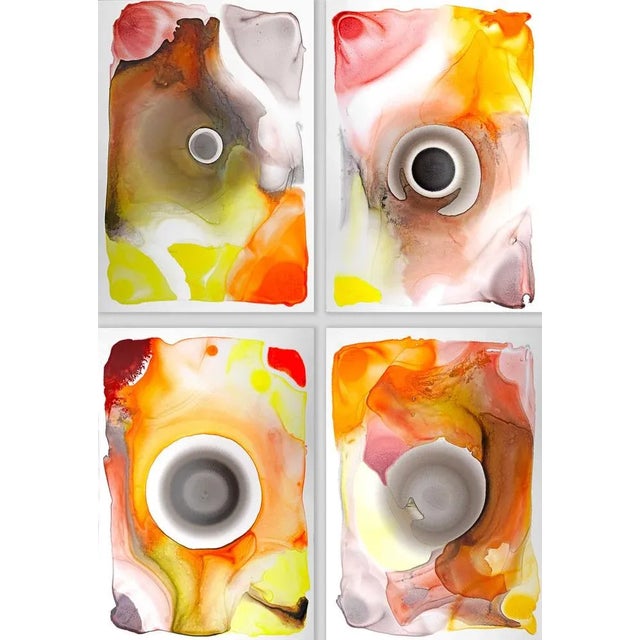 Sumit Mehndiratta, Composition No. 338, 2022, Acrylic Ink on Yupo Paper, Set of 4 For Sale - Image 9 of 9