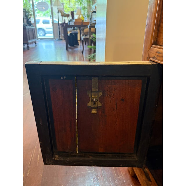 Antique Chinese Elm Ventilated Food Safe Cabinet C. 1900-1930 For Sale - Image 10 of 16