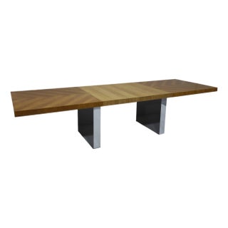 Milo Baughman for Thayer Coggin Double Pedestal Dining Table in Walnut For Sale