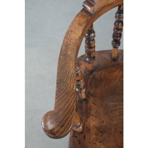 Wood Set of 2 Antique English Captain Chairs/ Side Chairs/ Office Chairs from the Early 19th Century, Set of x For Sale - Image 7 of 16