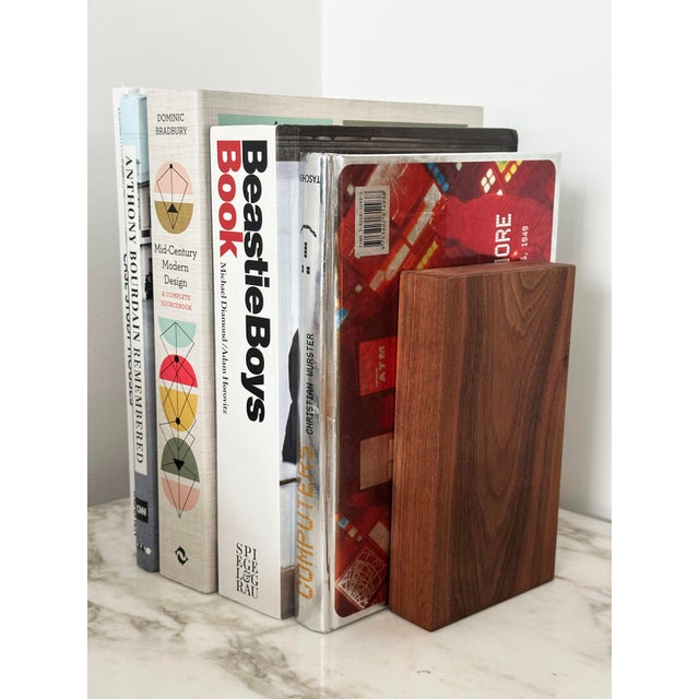 Mid-Century Walnut Wood Book Ends For Sale In San Diego - Image 6 of 6