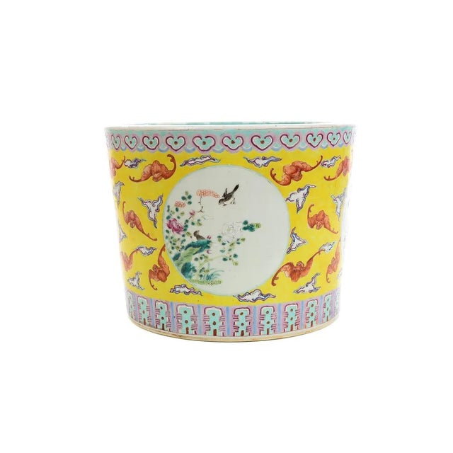 Antique Chinese Yellow Porcelain Planter For Sale - Image 5 of 9