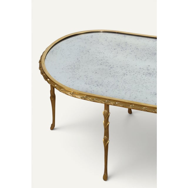 Coffee Table in Gilt Bronze and Aged Mirror from Baguès, 1950s For Sale - Image 15 of 18