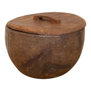 Tall Wooden Kitchen Bowl From Naga For Sale