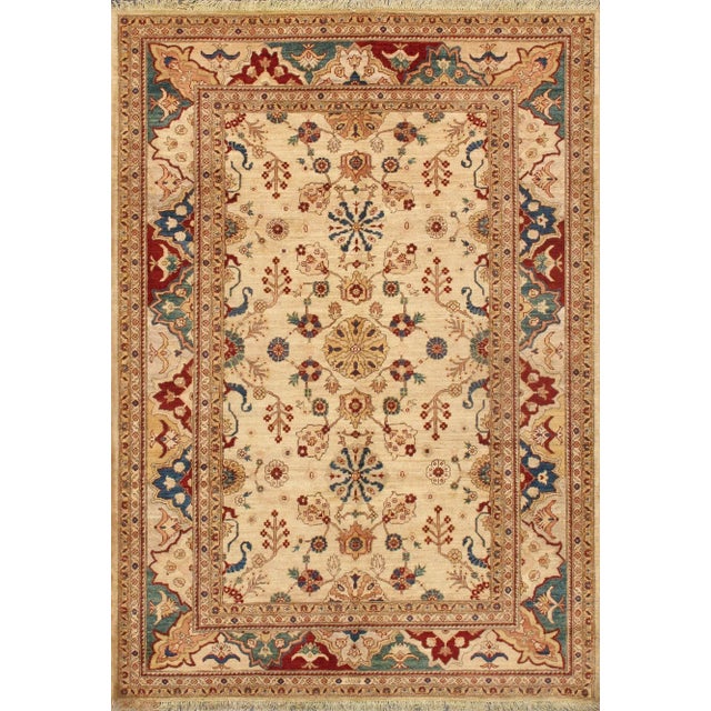 Pasargad Home Sultanabad Lamb's Wool Area Rug, 6' 3" X 8' 9", Ivory For Sale In New York - Image 6 of 6