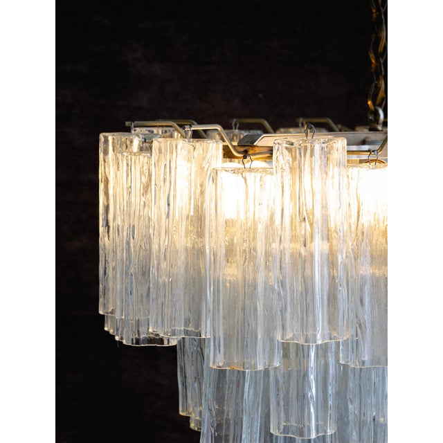 Glass Italian Mid-Century "Tronchi" Glass Chandelier, Made in Murano For Sale - Image 7 of 16