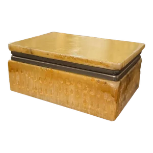 Mid 20th Century Mid-Century French Yellow Marble and Chrome Jewelry Box Casket