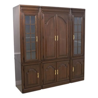 Harden Cherry Large 3 Piece Bar Liquor Cabinet Unit For Sale