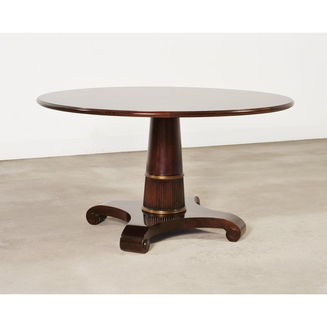 Traditional Thomas Pheasant for Baker Mahogany Round Pedestal Dining Table For Sale - Image 3 of 18