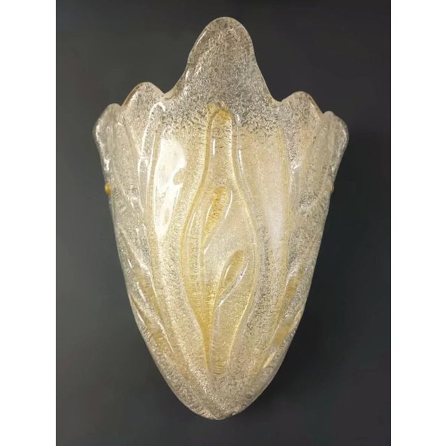 Italian 20th Century Amber Graniglia Sconces, a Pair For Sale - Image 3 of 8