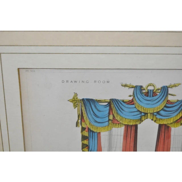 Antique Interior Design Hand Colored Engraving For Sale - Image 5 of 7