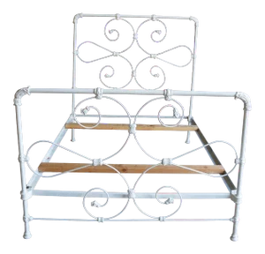 Antique Shabby Chic Cast Iron Full Bedframe