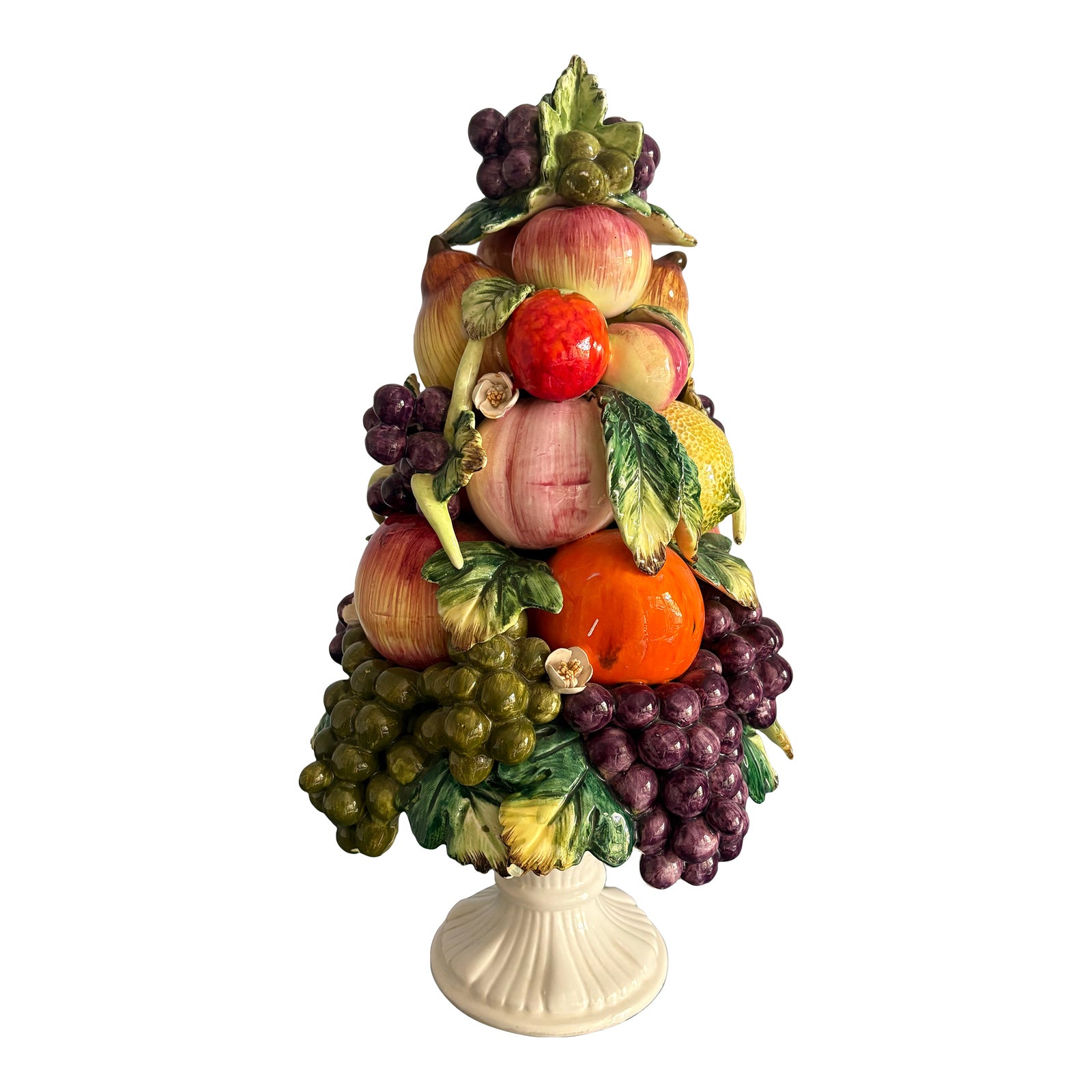 Vintage Italian Ceramic Fruit Topiary | Chairish