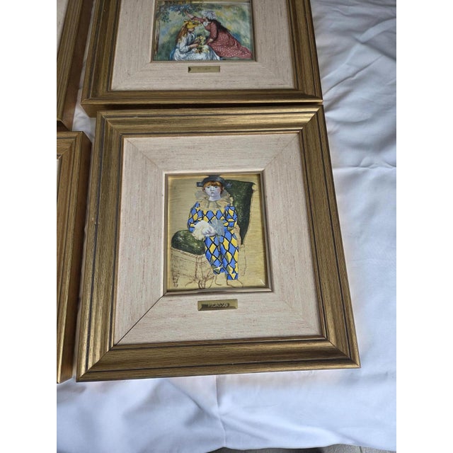 Black Enamel Miniatures after Degas, Picasso, Van Gogh and Renoir, 1980s, Set of 4 For Sale - Image 8 of 13