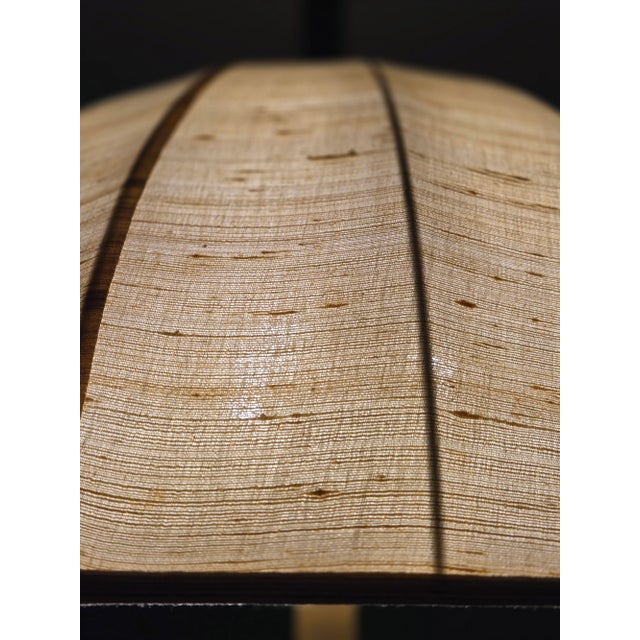 Beige Vintage Danish Domus Style Pulley Pendant Lamp, 3-Brass-Arm Linen Shade For Sale - Image 8 of 11