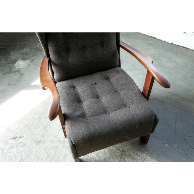 1940s Danish Fritz Hansen Model 1582 Wingback Lounge Chair From the 1940's For Sale - Image 5 of 12