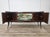 Mid-Century Modern Mahogany Sideboard with Aqua Green Glass and Central Bar, 1950 For Sale - Image 12 of 18