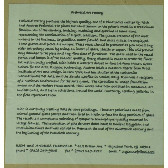 The Harbor Scenic Hand Painted Tile Plaque with an Oak Framed Arts Crafts design by Richard Freiwald is a unique and one-...