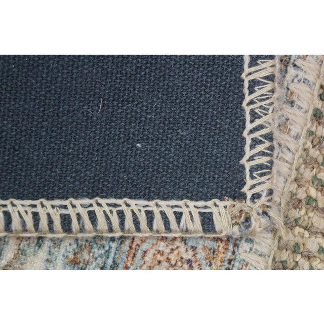 Vintage Geometric Turquoise Rug Runner Mat 5 X 2 For Sale - Image 13 of 14