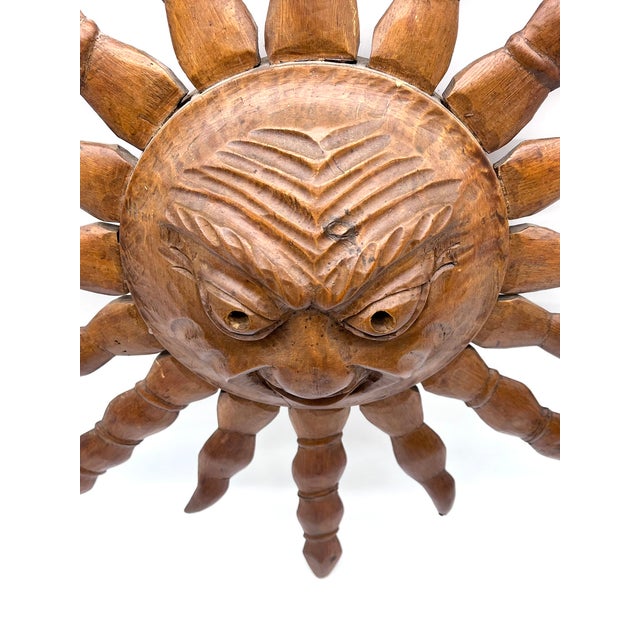 Mid-Century Sun Face Wall Mask from Hermann Reichegger, South Tyrol, 1950s For Sale - Image 6 of 14
