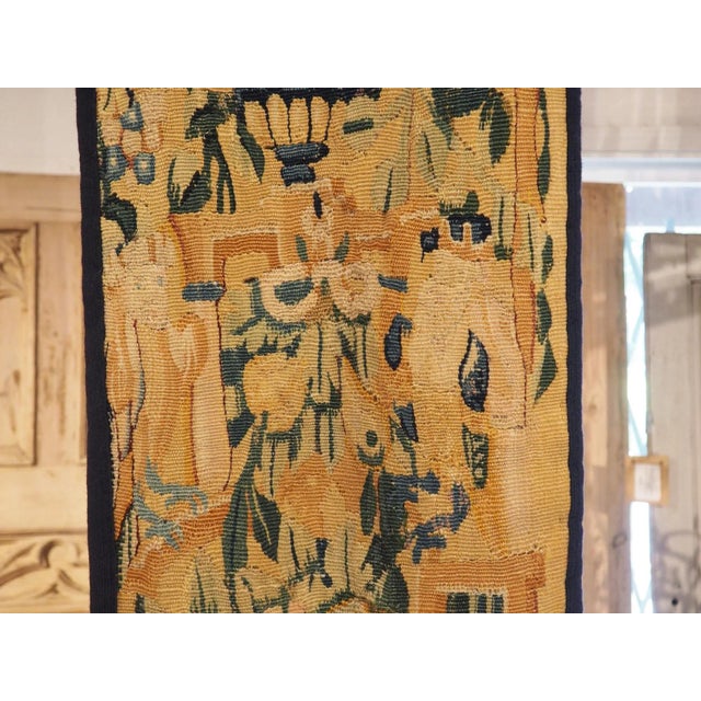 Textile Pair of 132 Inch Antique Tapestry Borders From Flanders, Circa 1580 For Sale - Image 7 of 13