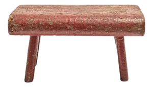 Featured in The 2020 San Francisco Decorator Showcase — Early American Rustic Red Painted Wooden Small Tabouret Table or Pedestal