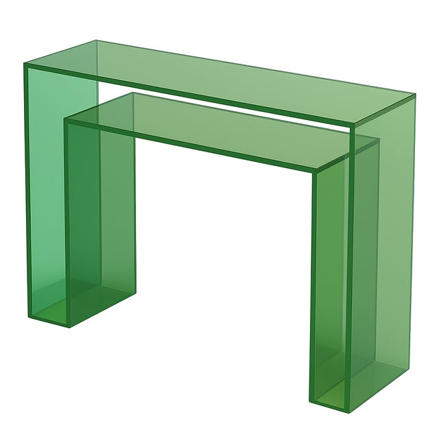 Sophisticated Lucite Console Table (Transparent Green) The Acrylic Console Table has clean and sophisticated lines and can...