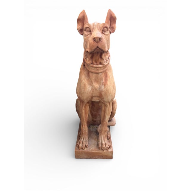 Large-scale terracotta Great Dane dog statue crafted in Italy with impressive detail and sculptural presence. Designed for...