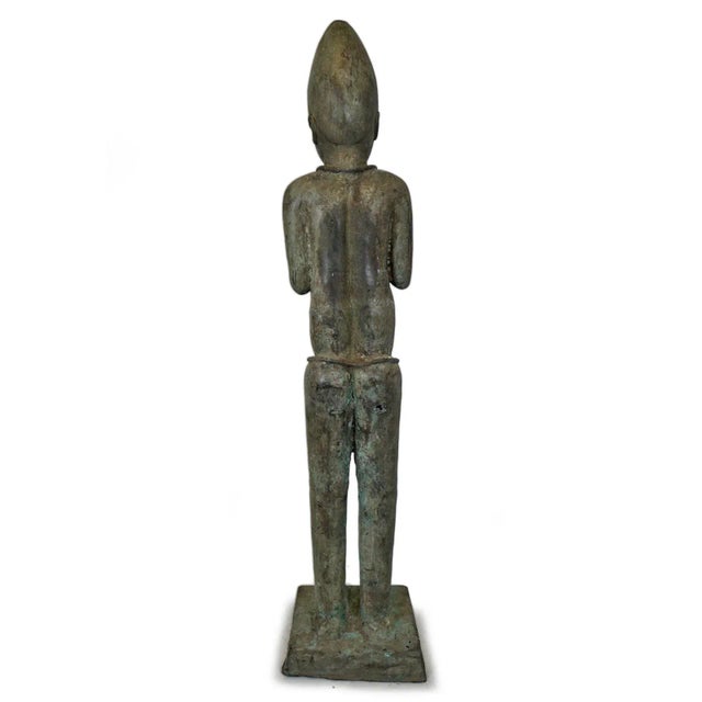Tribal Antique Bronze Nupe Idah Sculpture For Sale - Image 3 of 12