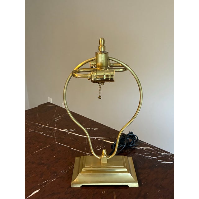 Late 20th Century Late 20th Century Attributed Baker Brass Italian Table Lamp With Pleated Shade – Neoclassical Hollywood Regency For Sale - Image 5 of 8