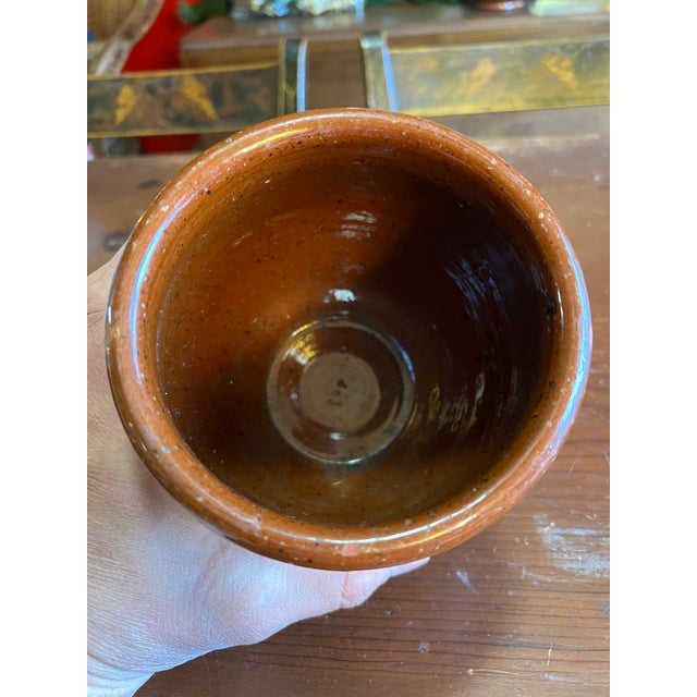 A Fine Antique Pennsylvania Folk Art Redware Storage Crock, 1850's For Sale - Image 10 of 11