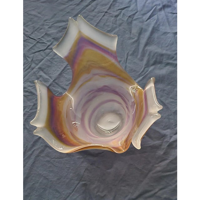 Decorative Hand Blown Glass Bowl For Sale - Image 4 of 6