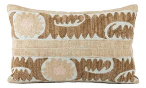 Embroidered Suzani Lumbar Pillow Cover 16'' X 22''