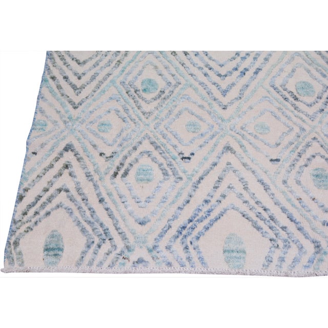 Moroccan Moroccan Hand Knotted Wool Rug, 9'10"x13'9" For Sale - Image 3 of 4