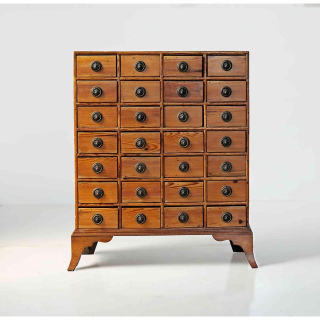 Wood Antique European Cabinet With Twenty Eight Drawers For Sale - Image 7 of 7