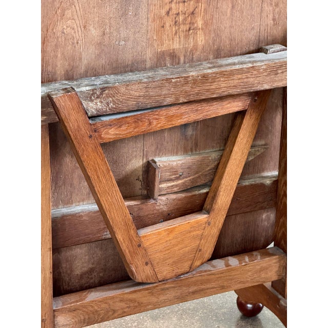 19th Century French Oak Wine Table With Tilt Top For Sale - Image 11 of 12