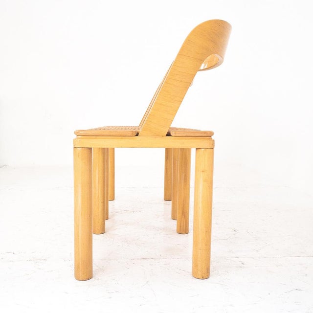 Set of Wood & Viennese Straw Chairs attributed to RB Rossana, Italy, 1970s For Sale - Image 9 of 18
