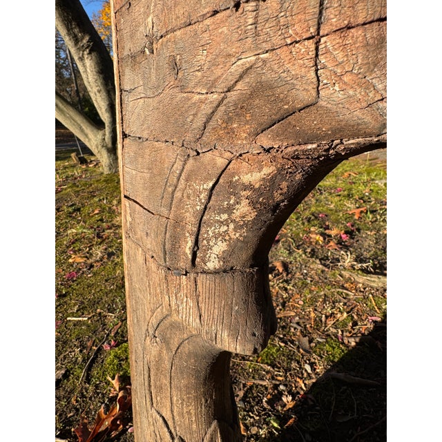 1990s Large Architectural Salvage Indian Carved Wood Arch For Sale - Image 4 of 6